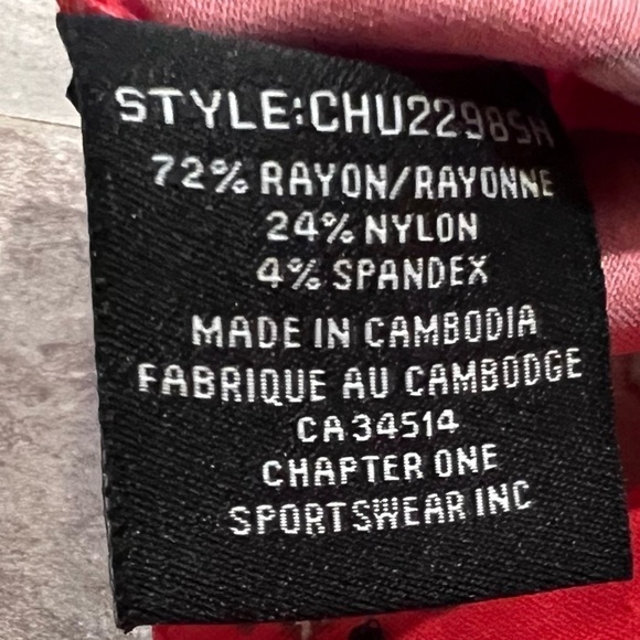 Jules & Leopold Red Floral Pull On Stretch Straight Leg Capri Pants Medium - Picture 7 of 8